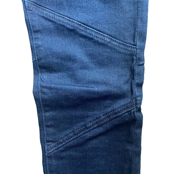 AGR Moto Skinny Dark Wash Blue Denim Jeans - Picture 5 of 9